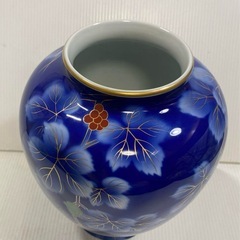 宮内庁御用達 深川製磁 花瓶 花びん 壺 陶器 日本製 葡萄 の画像