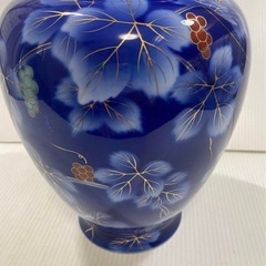 宮内庁御用達 深川製磁 花瓶 花びん 壺 陶器 日本製 葡萄 の画像