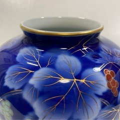 宮内庁御用達 深川製磁 花瓶 花びん 壺 陶器 日本製 葡萄 の画像