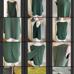 美品【フォンセ FONCE】ノースリーブ　トップス　グリーンの画像