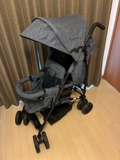 kinderwagon DUO(キンダーワゴン デュオ)グレー2人乗りベビーカー