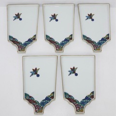 羽子板型平皿  美濃焼　翔山窯　5客の画像