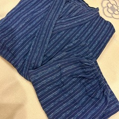 👘【サイズ120】キッズ甚平・紺色／落ち着いた和柄👘 – 秋祭り・夕涼み会・おうち時間にもピッタリ！ –の画像