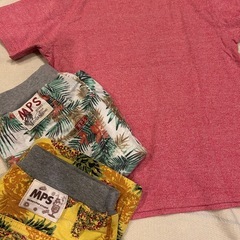 👕【サイズ140／3点セット】MPSズボン2点＋レッドピンクTシャツ👖👚 – 鮮やかカラーで元気コーデ！おしゃれで着回し力抜群✨ –の画像