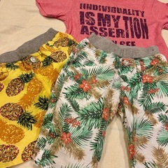 👕【サイズ140／3点セット】MPSズボン2点＋レッドピンクTシャツ👖👚 – 鮮やかカラーで元気コーデ！おしゃれで着回し力抜群✨ –の画像