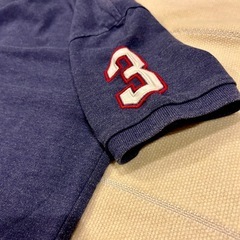 👕【U.S. POLO ASSN. ネイビーポロシャツ】XLサイズ（日本サイズ150相当） 赤いロゴ刺繍がアクセントの上品でおしゃれな1枚です。の画像