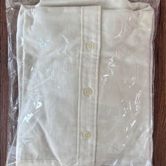 【新品未使用】UNIQLO フランネルスタンドカラーシャツ 長袖 オフホワイト　Sサイズの画像