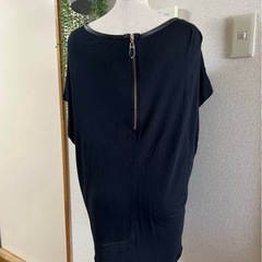 ZARA W&B COLLECTION 半袖チュニック Lサイズ　ブラックの画像