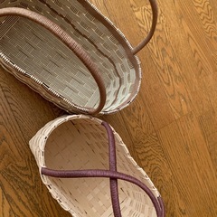 手作りカゴバックの画像