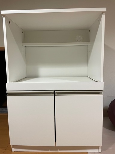 ニトリ　ホワイトレンジ台食器棚 ニトリ ホワイトレンジ台食器棚 ニトリ 鏡面仕様レンジ台（幅