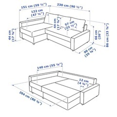 【自宅引き取り】IKEA ソファベッド FRIHETEN フリーヘーテンの画像