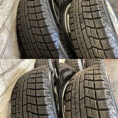 202505045【札幌】175/70R14　冬タイヤ　スタッドレス　ダンロップ　社外14インチアルミ　早い者勝ち♪　ヴィッツ　シエンタ　フィットなどの画像