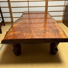 一枚板ローテーブル座卓の画像