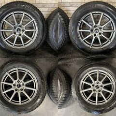 202505041【札幌】225/65R17　社外アルミ　冬タイヤ　スタッドレス　ヨコハマ　ハリアー　エクストレイル　CX5などの画像