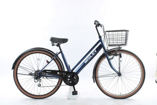 普段使い未使用27.5インチシティサイクル6段変速ネイビー