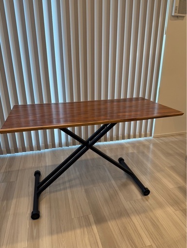 アカシア無垢材昇降テーブル