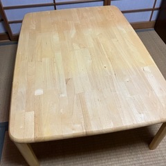 取引中！木製長方形座卓 ナチュラルウッドローテーブルの画像