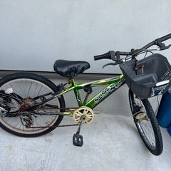 ２２インチ　前輪タイヤ交換済み自転車　マウンテンバイク