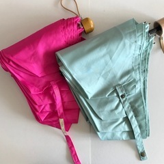 【決まりました】折りたたみ傘　ピンク　水色　ブルー 無地の画像