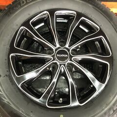 【BS BLIZZAK VRX2 215/65R16】スタッドレス【BALMINUM TR10 16インチ 6.5J5HPCD114.3+38】バリ溝 ブラック アルファード等　(STI031)の画像