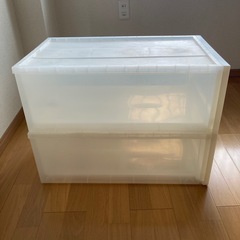 無印良品　引き出し　透明　プラスチックケース　2台　0円の画像
