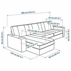 【引き取り限定】IKEA・KIVIK3人掛けソファー（カバー洗濯済み）　※値下げ不可の画像