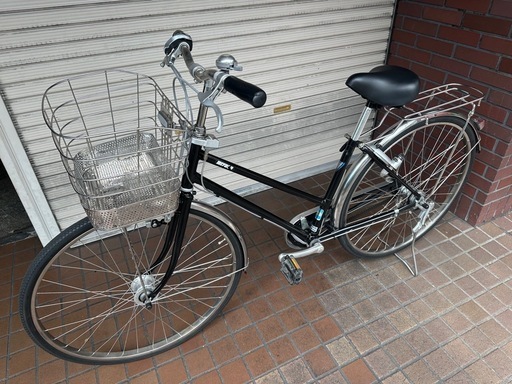 27インチ　MIYATA　内装３段変速　LEDオートライト　ベルトドライブ　錆びにくいステンレスかご付き　ブラック