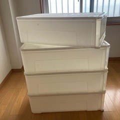 透明プラスチックケース　引き出し　4台　0円の画像