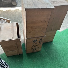 明治　木箱　収納箱　食器箱　アンティーク　レトロの画像