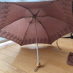 取引中　コットン素材の日傘　ブラウンの画像