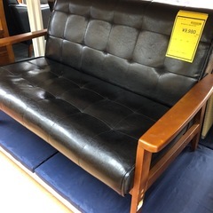 ★ジモティー割引有★《尼崎市/リサイクルショップドリーム次屋店》肘付き2Pソファ　合皮　☆尼崎市若王寺☆の画像
