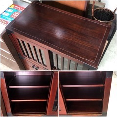 和家具 キャビネット 和モダン ガラス扉 引き出し 扉 引き戸 木製 金具 おしゃれ 収納棚 飾り棚の画像