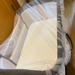 　蚊帳付き。ミニベビーベッド(クリーニング済み)の画像