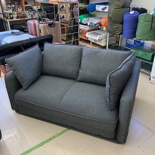 美品　コアラソファーベッド　CUSHY セミダブルサイズ　グレー　公田店