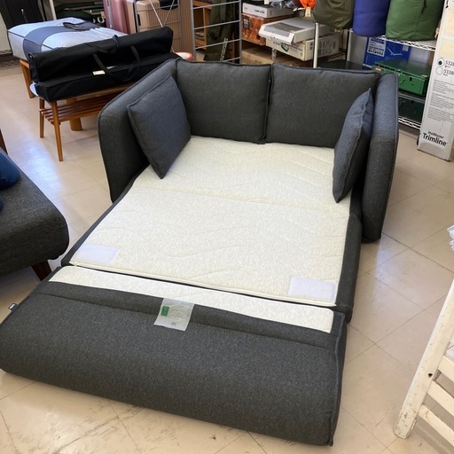 美品　コアラソファーベッド　CUSHY セミダブルサイズ　グレー　公田店