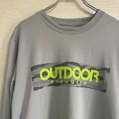 OUTDOOR ライトグレー　長袖　ロンT Mの画像