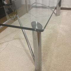 ガラステーブル ローテーブル 【目立つ傷や汚れなし】おしゃれ 机 デスク インテリア 家具の画像