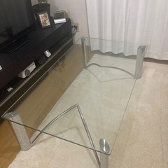 ガラステーブル ローテーブル 【目立つ傷や汚れなし】おしゃれ 机 デスク インテリア 家具の画像