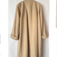 【ヴィンテージ】レディース ウール100%ロングコート ベージュの画像