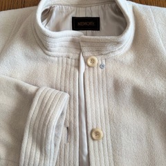 【ヴィンテージ】レディース ウール100%ロングコート ベージュの画像
