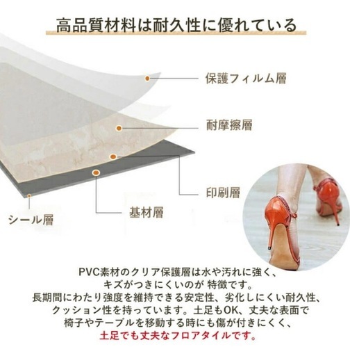 【置くだけ、貼ってはがせる】約ホワイト/フロアタイル