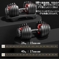 【未使用】1点のみ出品　可変式ダンベル2.5-24kgの画像