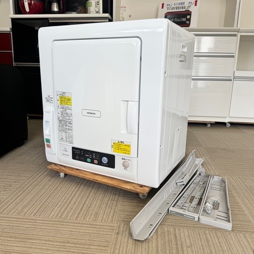 【美品‼️】日立 2021年製 6.0kg衣類乾燥機 専用スタンド付き ピュアホワイト♪
