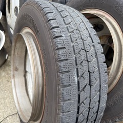 デコトラ　ホイールマーカー、ライナー、タイヤ6本+スペアタイヤホイール付きの画像