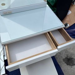 ドレッサー　化粧台　照明付き　椅子セット　白　ホワイト【59.5.×40×7272】の画像