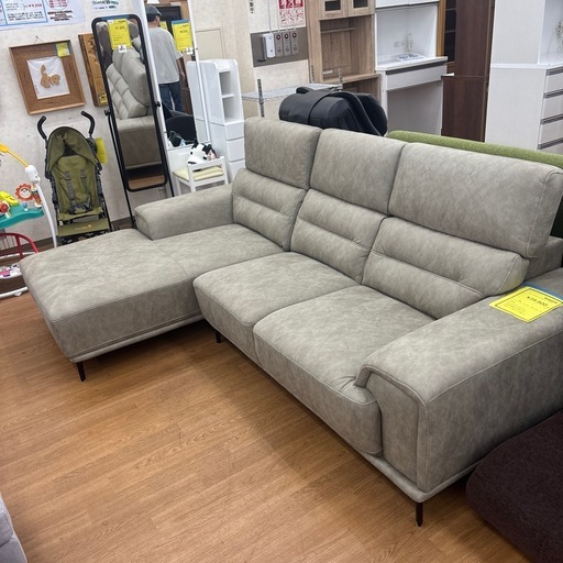 ☆ドリーム荒牧店☆ジモティー割引有☆マナベインテリアハーツ/3Pカウチソファ