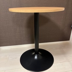 美品✨丸型　カフェテーブル　ナチュラル×ブラックの画像