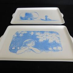 　長方形トレイ５枚（山本正道デッサン）　３２．５cm×１９．６cm　　				の画像