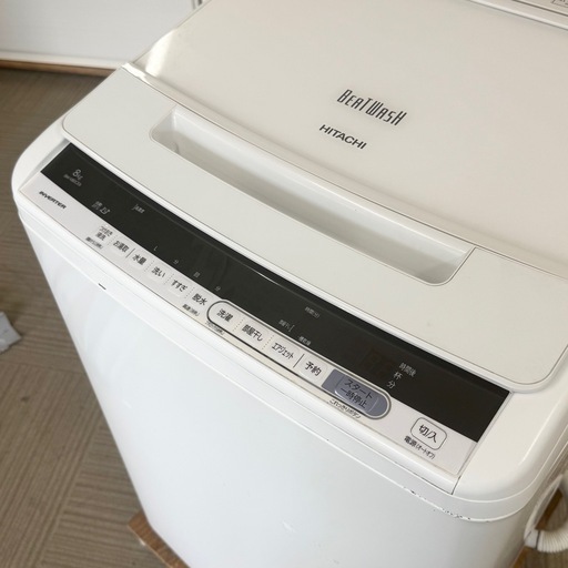 【美品‼️】日立 2018年製 8.0kg全自動洗濯機 高級ガラストップ エアジェット乾燥 ホワイト♪
