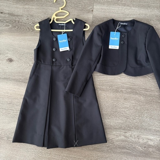 新品　定価77000円　ファミリア　受験　セットアップ　ワンピース　ボレロ